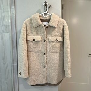 Mango Sherpa oversized shacket. Size small